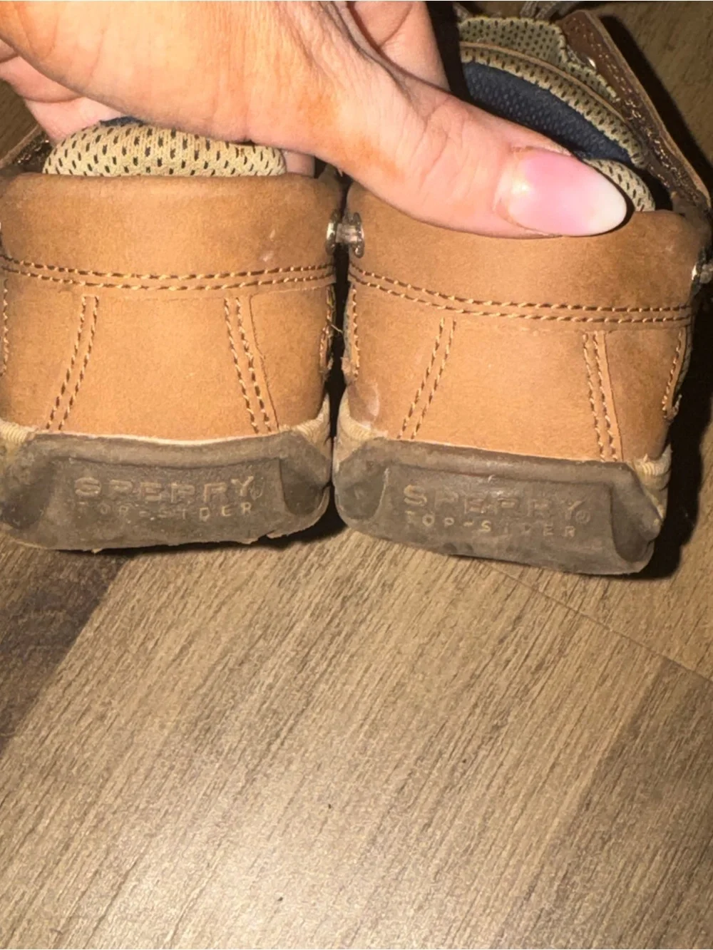 Kids Brown Leather Sperry Boat Shoes -